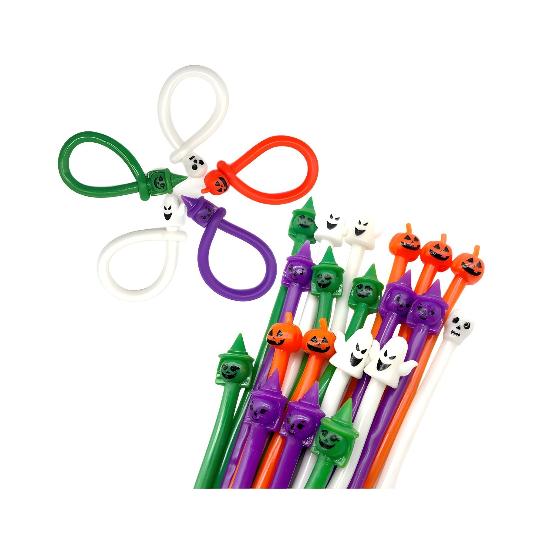 6pcs Noodle TPR Pumpkin Ghost Festival Lala Le Elastic Rope Bracelet Halloween Gift Stress Relief Toy Ventilatory Artifact
