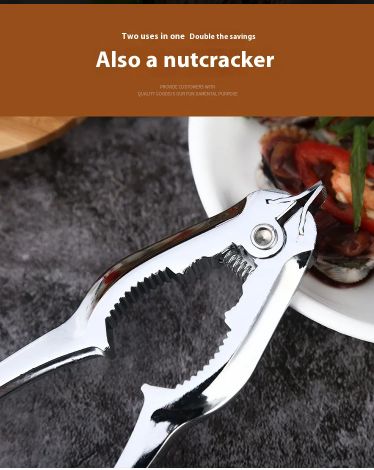 Clam Opener Zinc Alloy Spring Seafood Clamp Multifunctional Kitchen Tools Walnut Clip Oyster Nut Cracker Clam Tongs