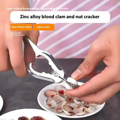 Clam Opener Zinc Alloy Spring Seafood Clamp Multifunctional Kitchen Tools Walnut Clip Oyster Nut Cracker Clam Tongs