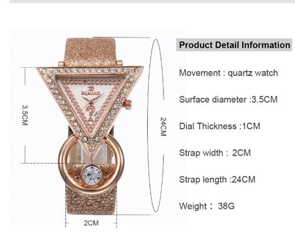 4PCS Set Woman Bracelet Watches Ladies New Fashion Triangle Crystal Leather Quartz Watch For Girls Gift Reloj Mujer Wristwatches