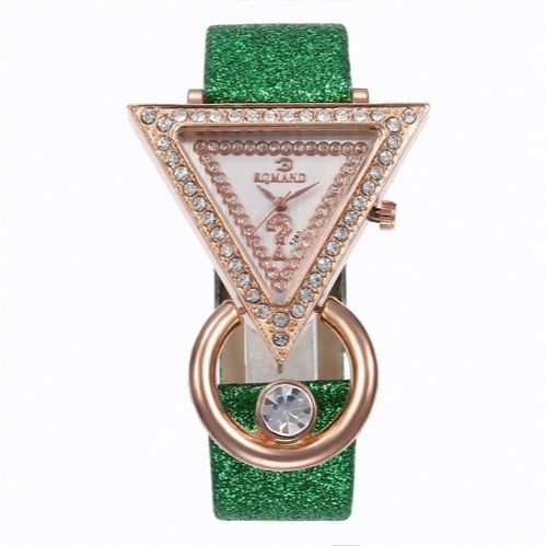 4PCS Set Woman Bracelet Watches Ladies New Fashion Triangle Crystal Leather Quartz Watch For Girls Gift Reloj Mujer Wristwatches