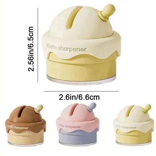 Ceramic Ice Cream Knife Sharpener for Kitchen Mini Suction Cup Quick Waterproof Professional Sharpening Stone