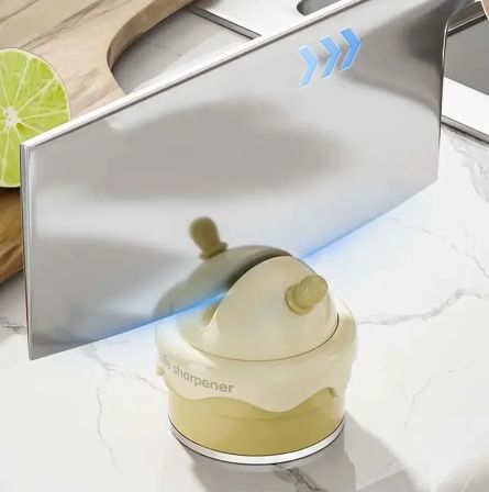 Ceramic Ice Cream Knife Sharpener for Kitchen Mini Suction Cup Quick Waterproof Professional Sharpening Stone