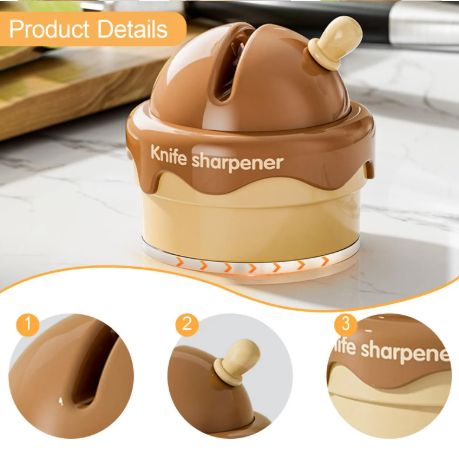 Ceramic Ice Cream Knife Sharpener for Kitchen Mini Suction Cup Quick Waterproof Professional Sharpening Stone