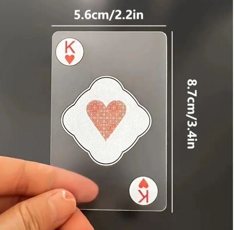 Waterproof Transparent Plastic Playing Cards 1Sets Creative Durable PVC Poker for Deck Board Game and Classic Card Games Access