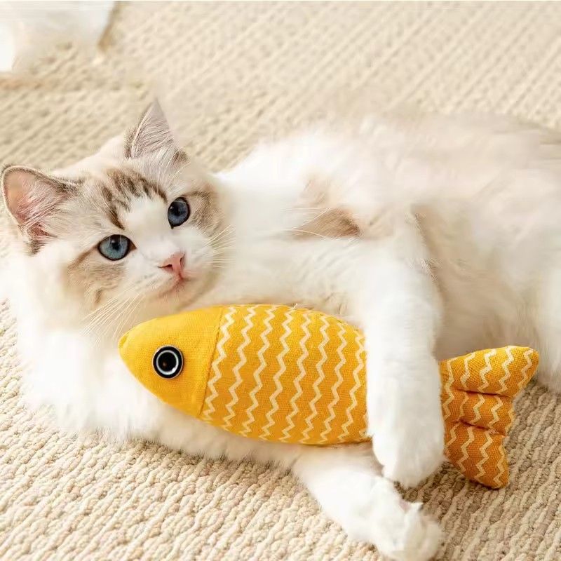 Teeth Grinding Catnip Toys Funny Interactive Plush Cat Toy Pet Kitten Chewing Vocal Toy Fish Bite Cat mint For Cats Exercise Toy