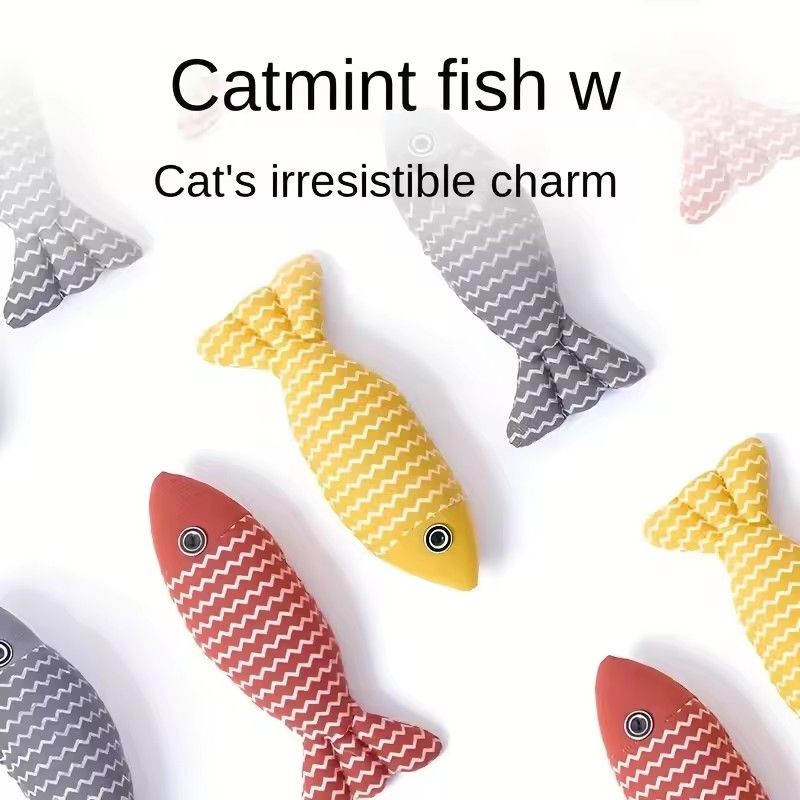 Teeth Grinding Catnip Toys Funny Interactive Plush Cat Toy Pet Kitten Chewing Vocal Toy Fish Bite Cat mint For Cats Exercise Toy