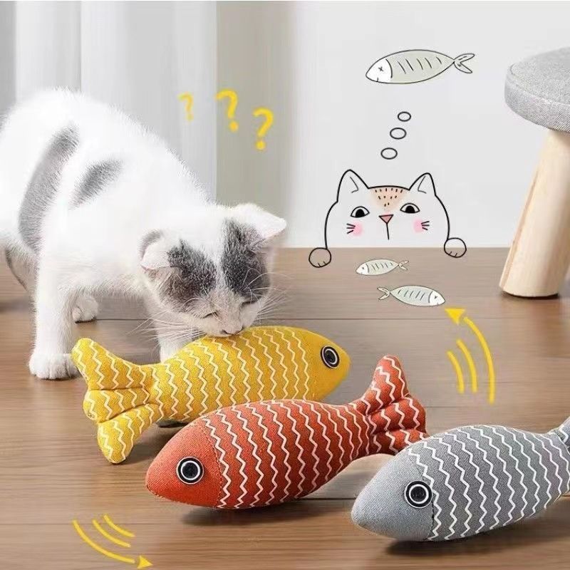 Teeth Grinding Catnip Toys Funny Interactive Plush Cat Toy Pet Kitten Chewing Vocal Toy Fish Bite Cat mint For Cats Exercise Toy