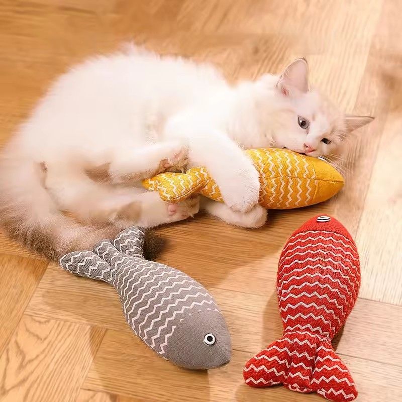 Teeth Grinding Catnip Toys Funny Interactive Plush Cat Toy Pet Kitten Chewing Vocal Toy Fish Bite Cat mint For Cats Exercise Toy