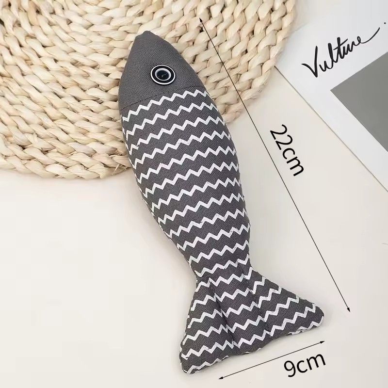 Teeth Grinding Catnip Toys Funny Interactive Plush Cat Toy Pet Kitten Chewing Vocal Toy Fish Bite Cat mint For Cats Exercise Toy