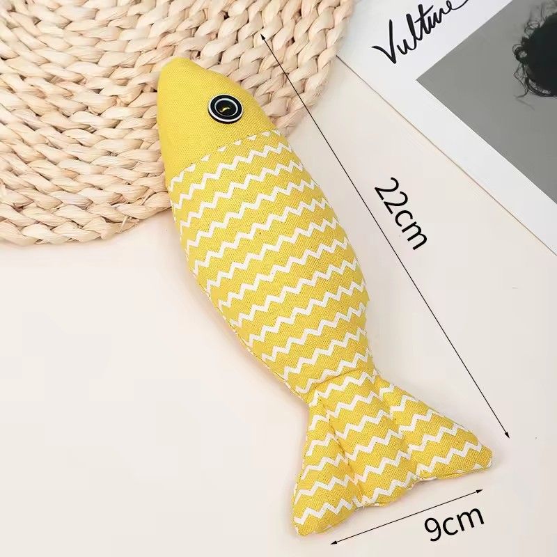 Teeth Grinding Catnip Toys Funny Interactive Plush Cat Toy Pet Kitten Chewing Vocal Toy Fish Bite Cat mint For Cats Exercise Toy