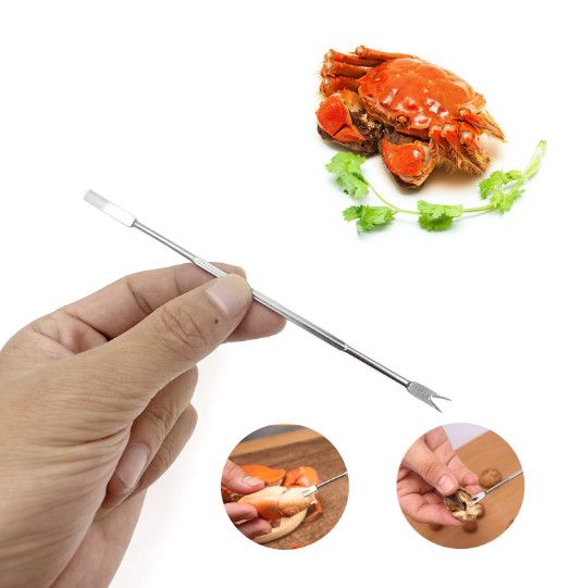 5pcs Seafood Lobster Crab Needle Multifunction Crab Leg Crackers Tools Stainless Steel Seafood Nut Forks Spoon Kitchen Gadgets
