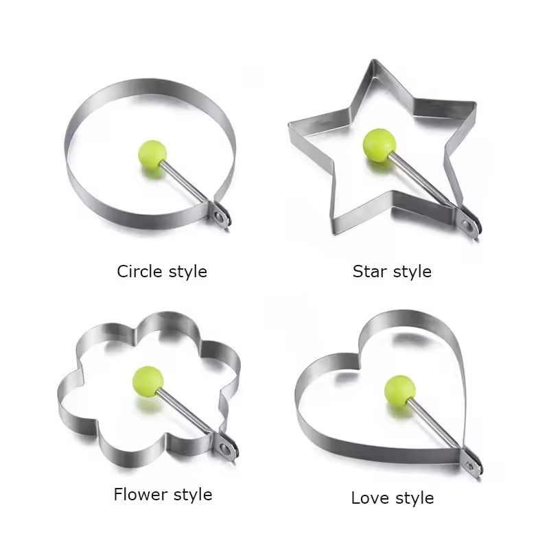 5pcs Style Stainless Steel Fried Egg Mold Heart Pancake Maker Breakfast Baking Omelette Rings Cooking Tools Kitchen Accessories