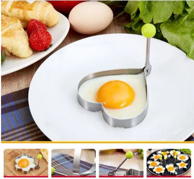 5pcs Style Stainless Steel Fried Egg Mold Heart Pancake Maker Breakfast Baking Omelette Rings Cooking Tools Kitchen Accessories