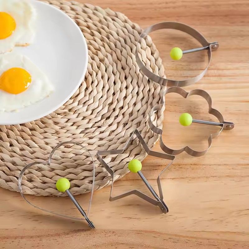 5pcs Style Stainless Steel Fried Egg Mold Heart Pancake Maker Breakfast Baking Omelette Rings Cooking Tools Kitchen Accessories