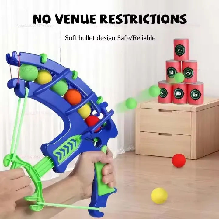 New Montessori Throw Sport Slingshot Target Sticky Ball Dartboard Basketball Board Games Educational Children's Outdoor Game Toy