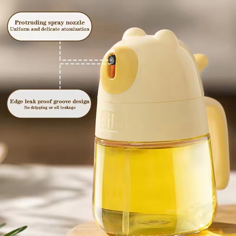 Little Bear Oil Spray Bottle 300ml High Borosilicate Glass Cooking Oil Dispensers Olive Oil Sprayer Mister for Air Fryer Salad