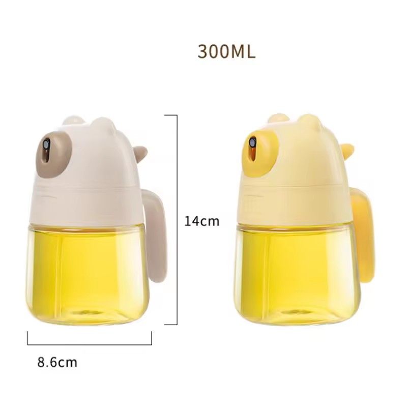 Little Bear Oil Spray Bottle 300ml High Borosilicate Glass Cooking Oil Dispensers Olive Oil Sprayer Mister for Air Fryer Salad