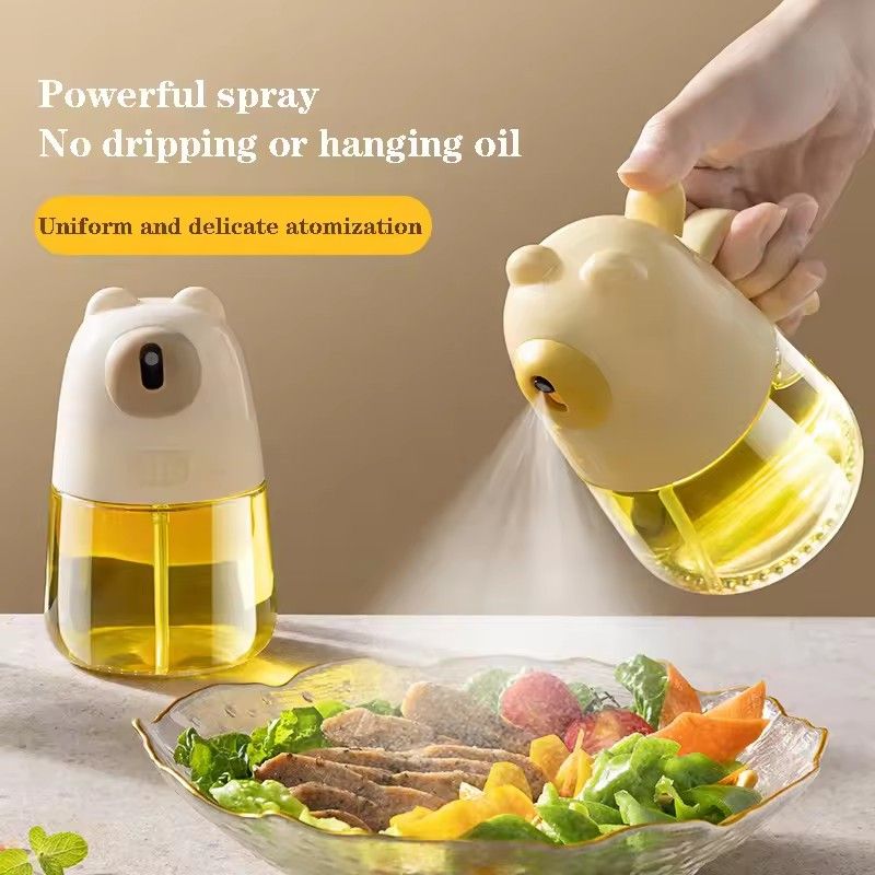 Little Bear Oil Spray Bottle 300ml High Borosilicate Glass Cooking Oil Dispensers Olive Oil Sprayer Mister for Air Fryer Salad