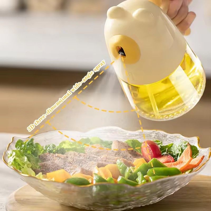 Little Bear Oil Spray Bottle 300ml High Borosilicate Glass Cooking Oil Dispensers Olive Oil Sprayer Mister for Air Fryer Salad