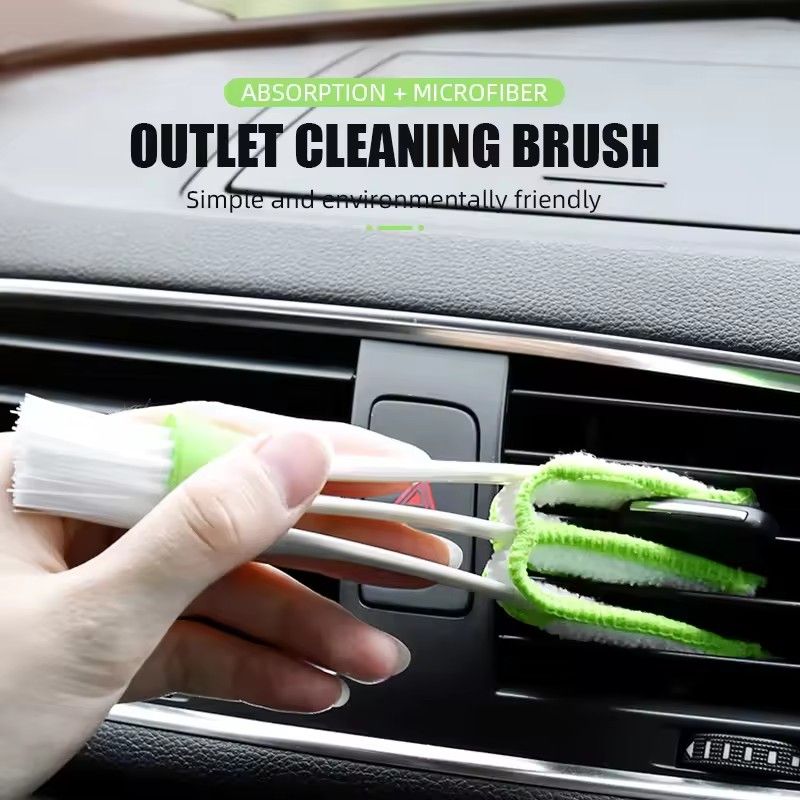 1pc Multi Functional Dual Head Air Conditioner for Vehicles Dust Removal Gap Air Outlet Brush, Car Air Outlet Cleaning Brush