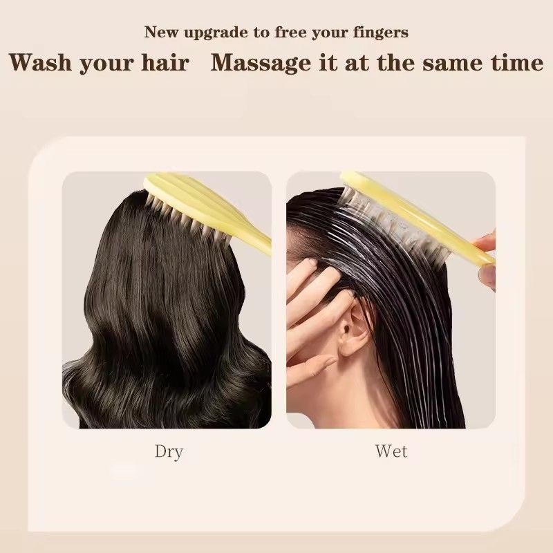 1PC Long Handle Shampoo Brush Silicone Scalp Massage Comb Hair Washing Brush Head Massager Bath Brush Body Scrubber Hair Accessories