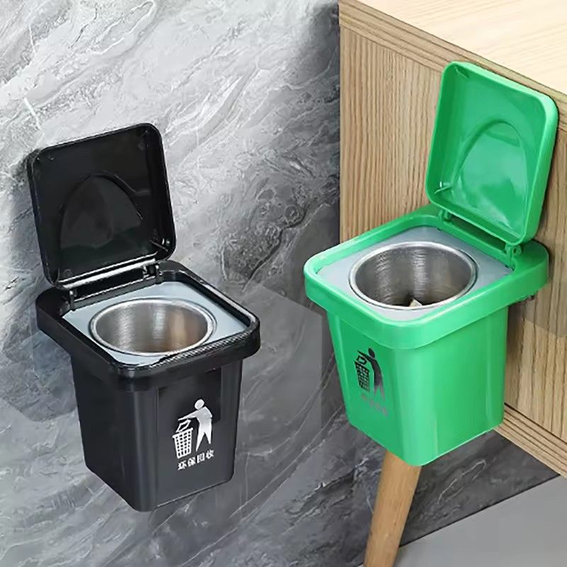 1PC Creative trash can ashtray, household with lid, living room wall-mounted toilet, bathroom ins ashtray, anti-fly ash