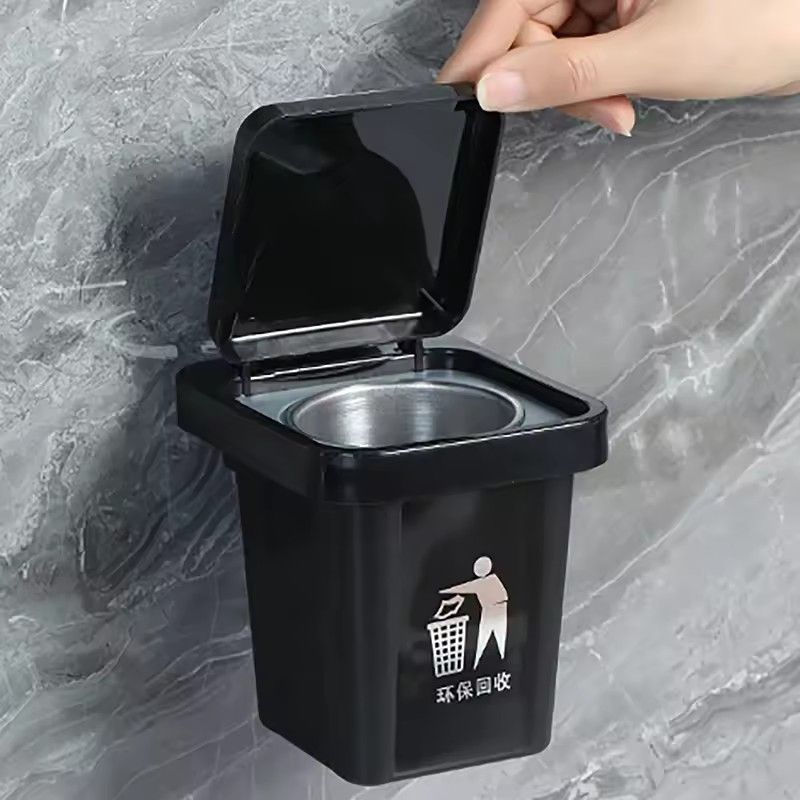 1PC Creative trash can ashtray, household with lid, living room wall-mounted toilet, bathroom ins ashtray, anti-fly ash