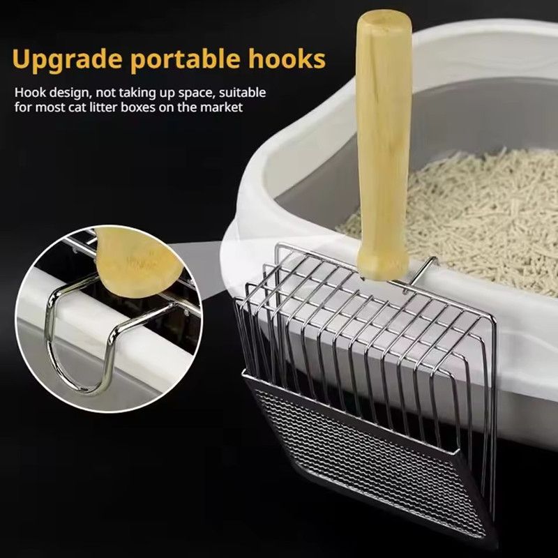 1Pc Metal Cat Litter Scoop Washable Fine Hole Shovel Poop Money Shovel Multifunctionality Cat Litter Scoop