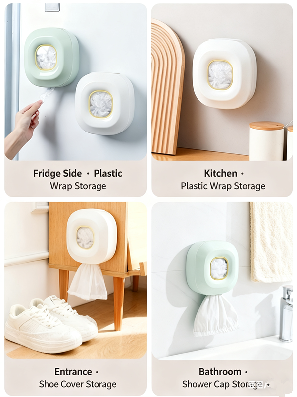 1PC Plastic Warp Storage Box Shoes Cover Storage Organizers Wall-mouted Dustproof Box Bath Cap Kitchen Storage Organization