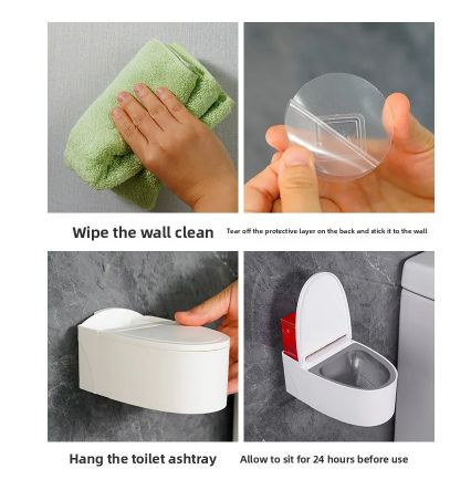 Funny Ashtray Wall Mounted Punch Free Ashtray Creative Toilet Shaped Smoking Ash Storage Box Cigarette Box Bathroom Decoration