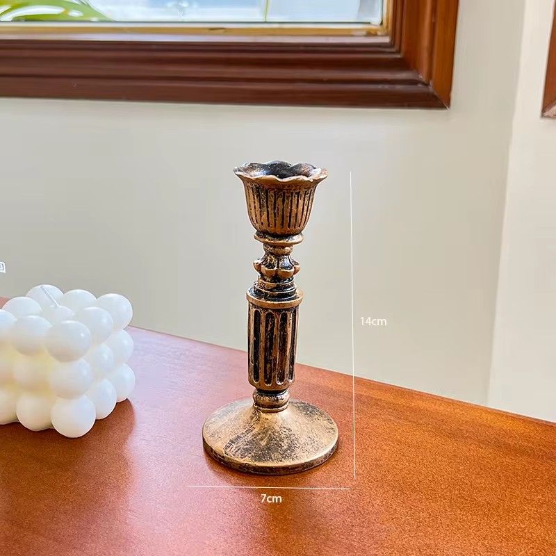 1PC Vintage Classical Candlestick Holders Bronze Candle Stand Candle Holder Home Decoration Ornament Tabletop Candle Holders