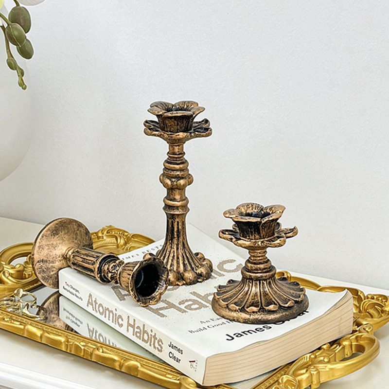 1PC Vintage Classical Candlestick Holders Bronze Candle Stand Candle Holder Home Decoration Ornament Tabletop Candle Holders