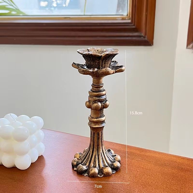 1PC Vintage Classical Candlestick Holders Bronze Candle Stand Candle Holder Home Decoration Ornament Tabletop Candle Holders