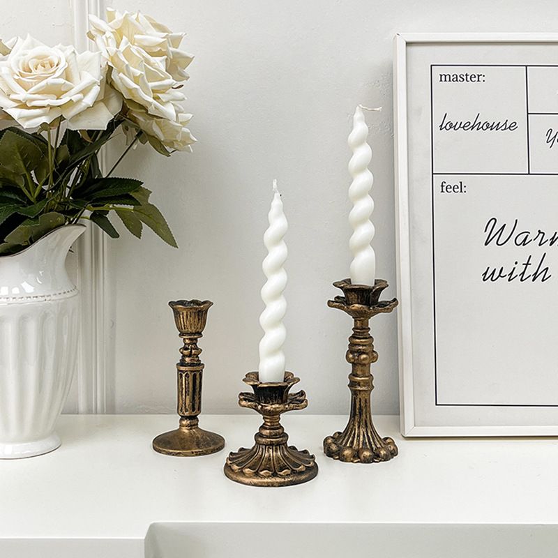 1PC Vintage Classical Candlestick Holders Bronze Candle Stand Candle Holder Home Decoration Ornament Tabletop Candle Holders
