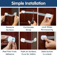 1PC Multi-functional Safety Locks for Cabinets/Drawers/Doors - Drawer Lock Baby Child Safety Lock Window Lock Children