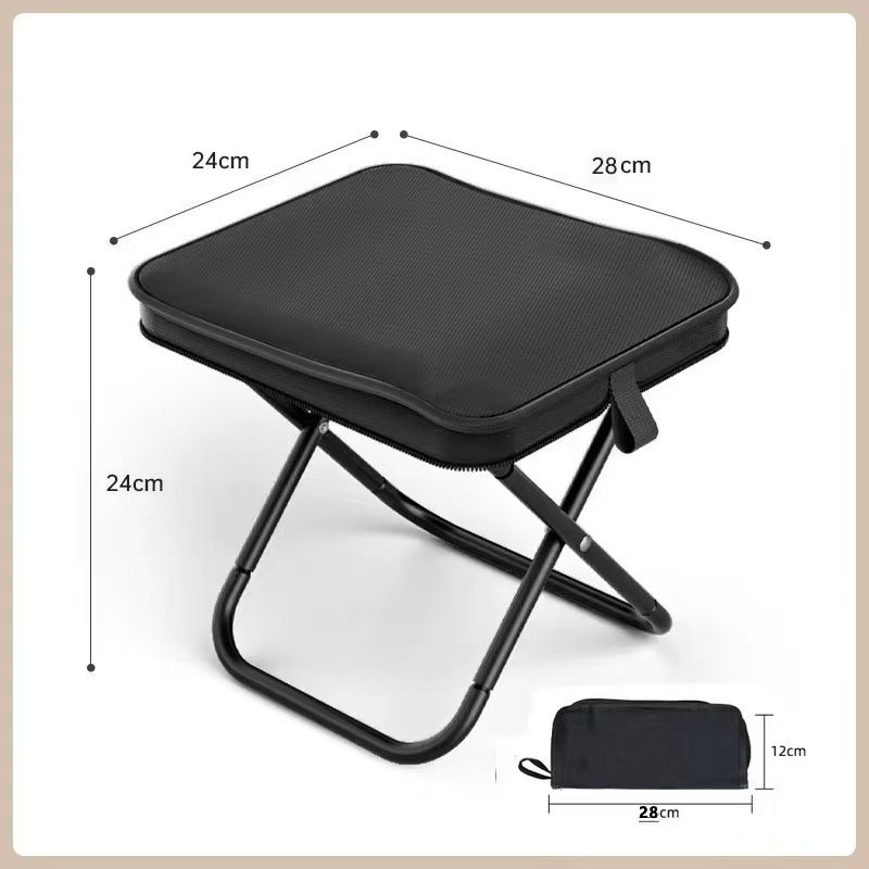 1PC Camping Stool Folded Zipper Handbag Beach Folding Stool Small Chair for Backpacking Picnic Hiking Fishing Concert Traveling