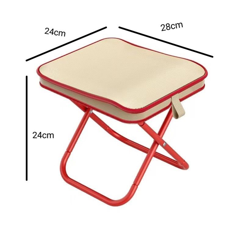 1PC Camping Stool Folded Zipper Handbag Beach Folding Stool Small Chair for Backpacking Picnic Hiking Fishing Concert Traveling
