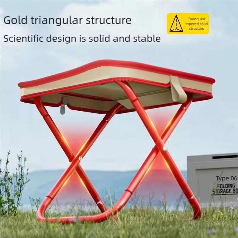1PC Camping Stool Folded Zipper Handbag Beach Folding Stool Small Chair for Backpacking Picnic Hiking Fishing Concert Traveling