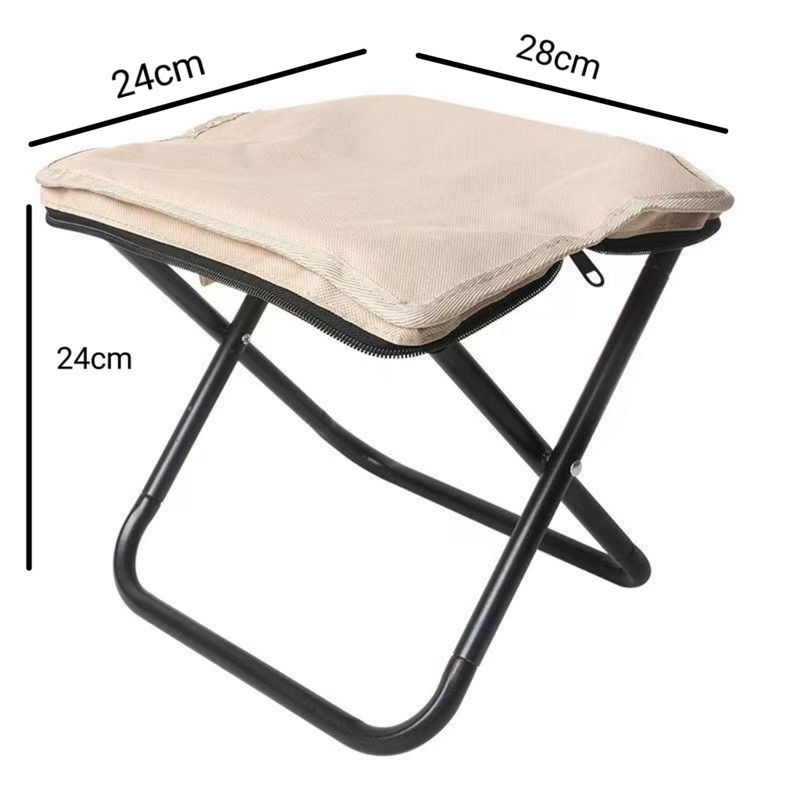 1PC Camping Stool Folded Zipper Handbag Beach Folding Stool Small Chair for Backpacking Picnic Hiking Fishing Concert Traveling