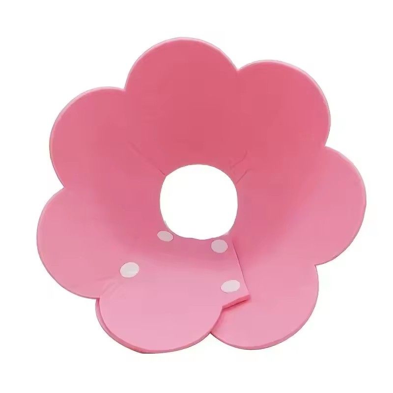 Cute Flower Shaped Cat Recovery Collars Adjustable Elizabethan Collars Puppy Kitten Anti-bite Healing Protective Collars