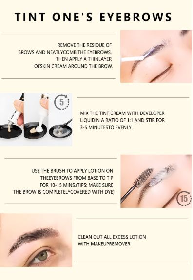 4PCS Eyelash Eyebrow Dye Tint Kit Fast Tint Brow Dye Gel Eyebrow Cream Black/Brown/Coffee Brow Enhancers Mascara Makeup Tool