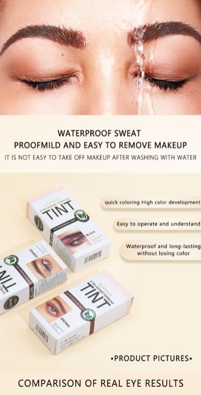 4PCS Eyelash Eyebrow Dye Tint Kit Fast Tint Brow Dye Gel Eyebrow Cream Black/Brown/Coffee Brow Enhancers Mascara Makeup Tool