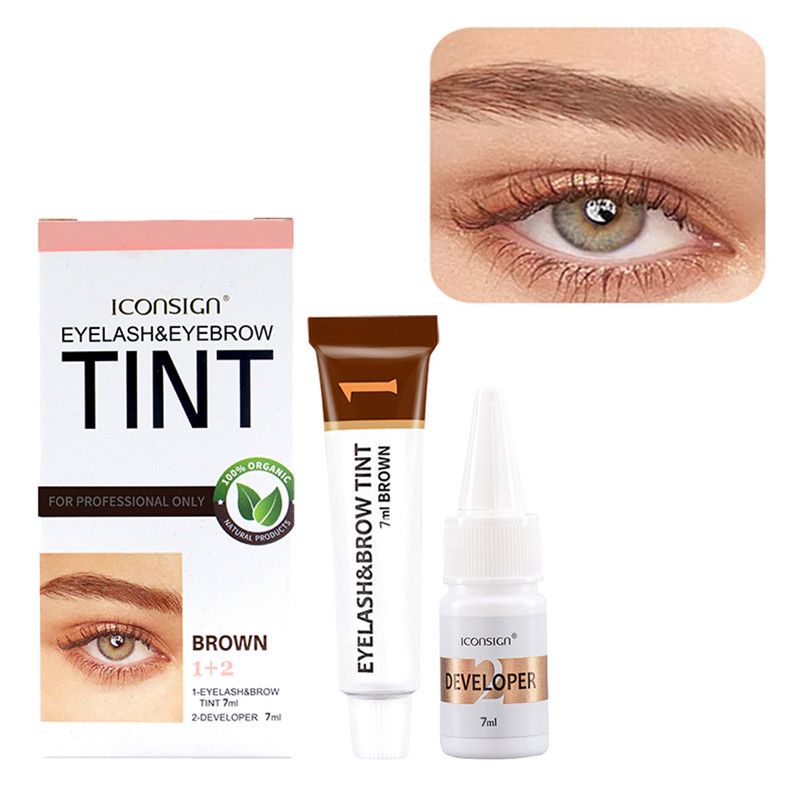 4PCS Eyelash Eyebrow Dye Tint Kit Fast Tint Brow Dye Gel Eyebrow Cream Black/Brown/Coffee Brow Enhancers Mascara Makeup Tool