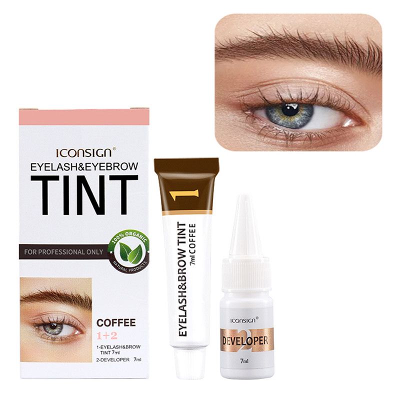 4PCS Eyelash Eyebrow Dye Tint Kit Fast Tint Brow Dye Gel Eyebrow Cream Black/Brown/Coffee Brow Enhancers Mascara Makeup Tool