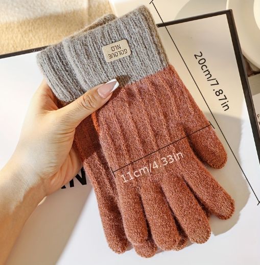 Winter Warm Knitted Gloves Cycling Skiing Touchscreen Wool Knitted Gloves Winter Thick Warm Adult Gloves Mittens For Men Women