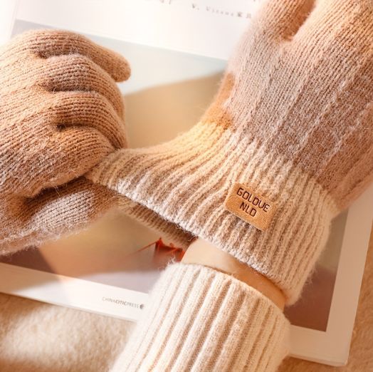 Winter Warm Knitted Gloves Cycling Skiing Touchscreen Wool Knitted Gloves Winter Thick Warm Adult Gloves Mittens For Men Women