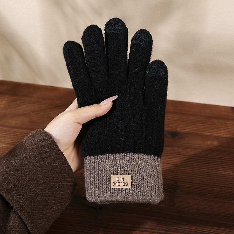 Winter Warm Knitted Gloves Cycling Skiing Touchscreen Wool Knitted Gloves Winter Thick Warm Adult Gloves Mittens For Men Women