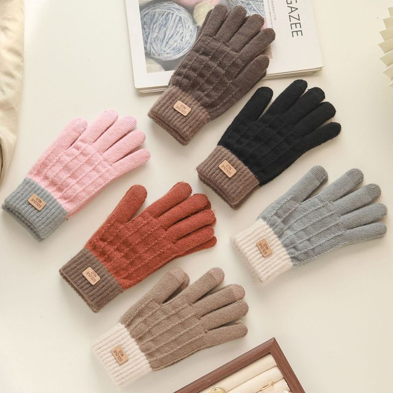 Winter Warm Knitted Gloves Cycling Skiing Touchscreen Wool Knitted Gloves Winter Thick Warm Adult Gloves Mittens For Men Women
