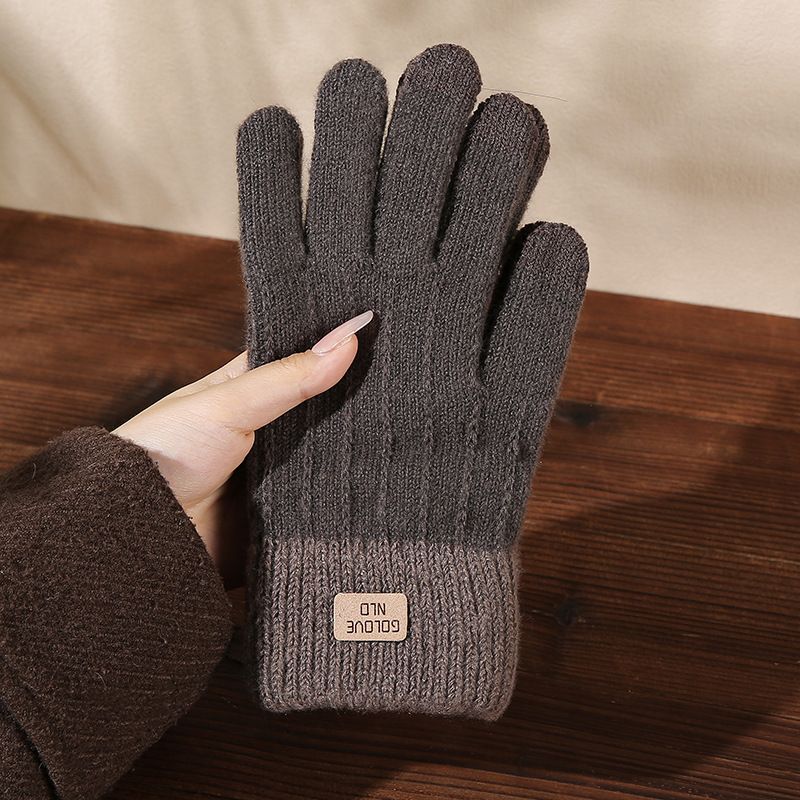 Winter Warm Knitted Gloves Cycling Skiing Touchscreen Wool Knitted Gloves Winter Thick Warm Adult Gloves Mittens For Men Women